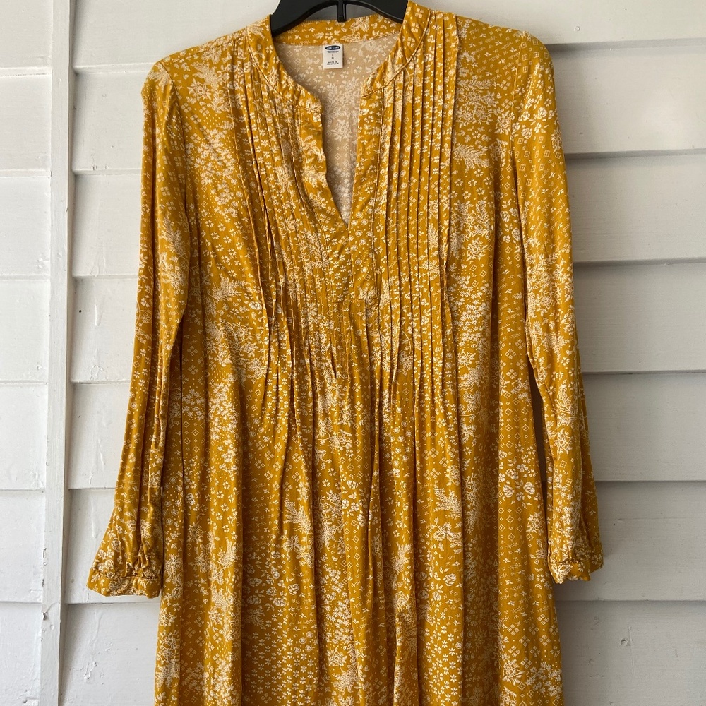 Mustard Yellow Floral Dress